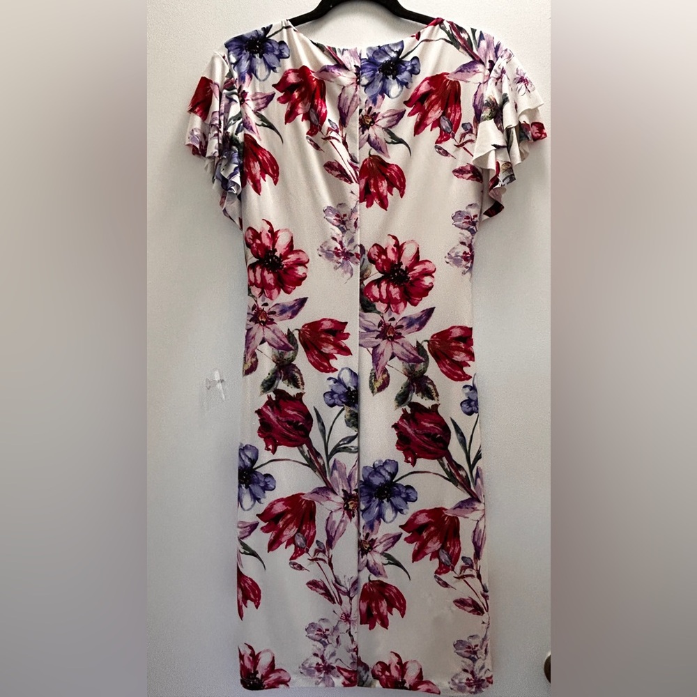 Ralph Lauren White Off-Shoulder Flutter Sleeve Midi Dress